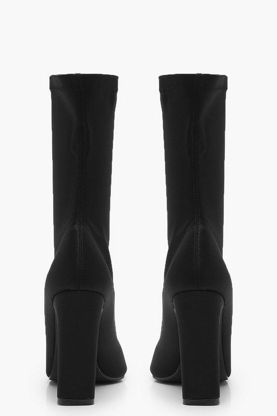 Slim Straight Heel Sock Boots | Boohoo.com (US & CA)