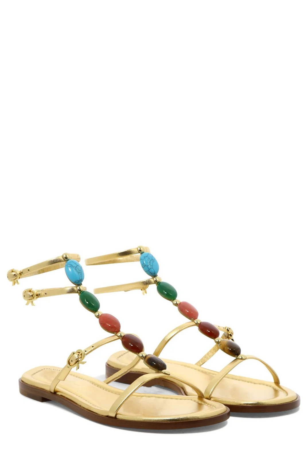 Gianvito Rossi Shanti Embellished Flat Sandals | Cettire Global