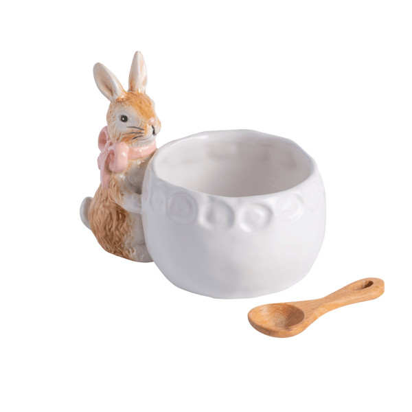 Pink Bow Bunny Candy Dish | Mud Pie