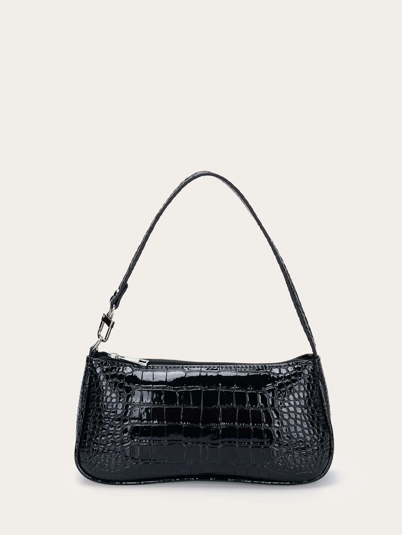 Crocodile Baguette Bag | SHEIN
