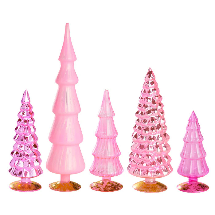 Pink Glowing Glass Tree Set of 5 | Caitlin Wilson Design