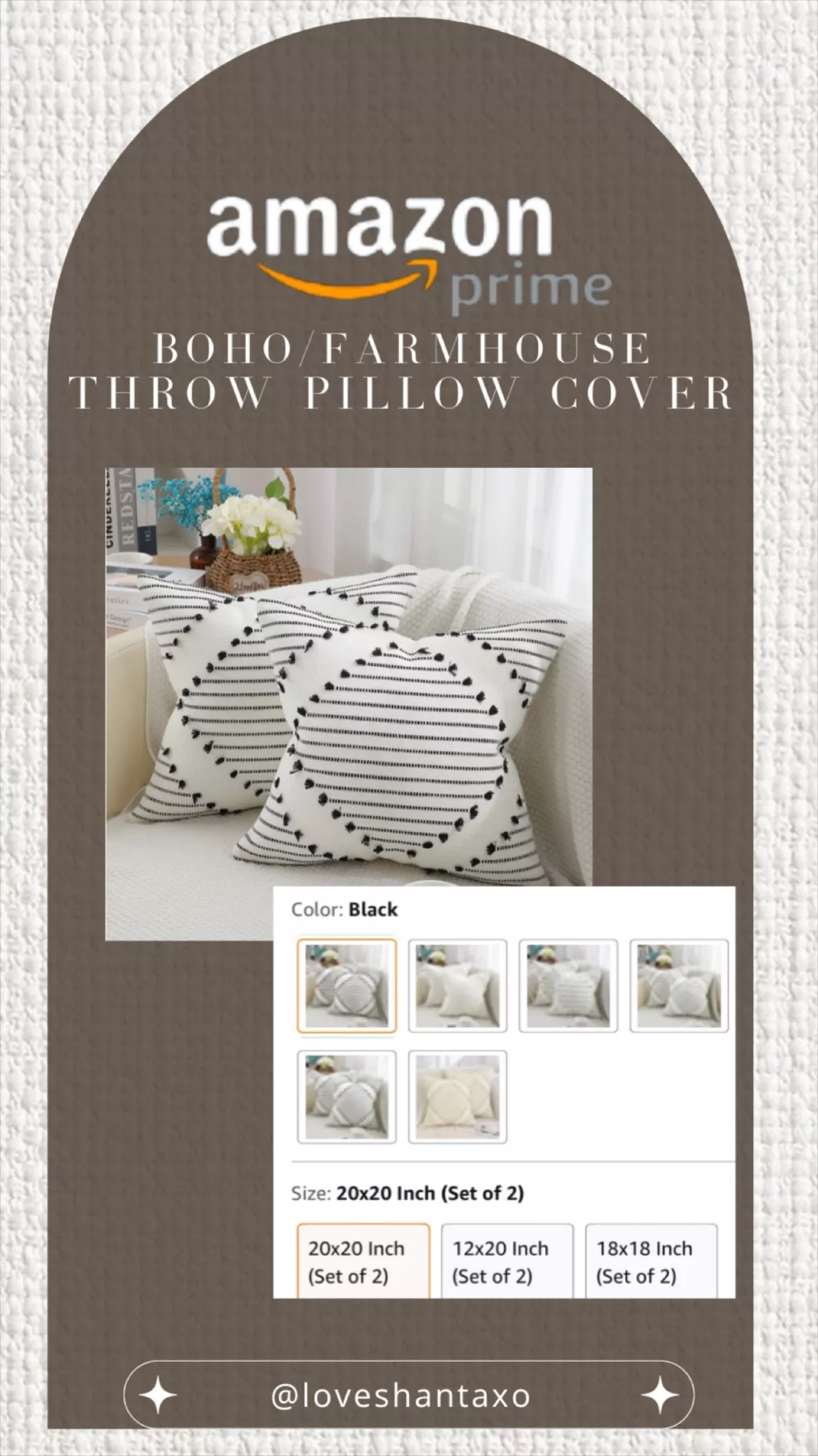 Mecatny Boho Throw Pillow Covers Grey and Cream White Pillow Covers 18X18  Set of 2 Farmhouse Decorative Pillow Covers for Couch Sofa Living Room