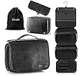 Elviros Hanging Toiletry Bag for Men Travel Essentials 3-in-1 Large Waterproof Dopp Kit PU Leathe... | Amazon (US)