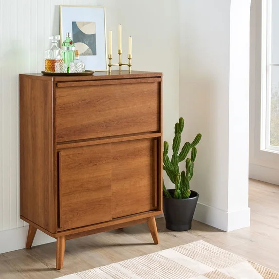 Better Homes & Gardens Greyson Bar Cabinet, Acorn Finish | Walmart (US)