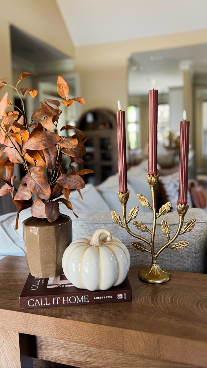 Golden hour, but make it fall ✨🍂 Obsessed with this gold floral candle holder, chic ceramic pumpkin + dreamy fall florals — all @target finds you need for the season 🕯️ #TargetStyle #FallMood

#LTKSeasonal #LTKHome