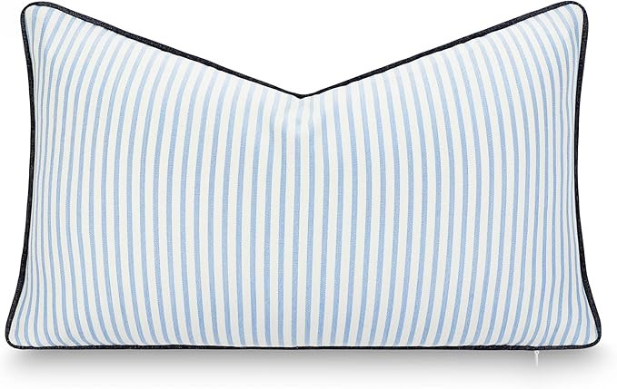 Hofdeco Premium Coastal Hampton Outdoor Performance Lumbar Pillow Cover Only, 12"x20" Water Repel... | Amazon (US)