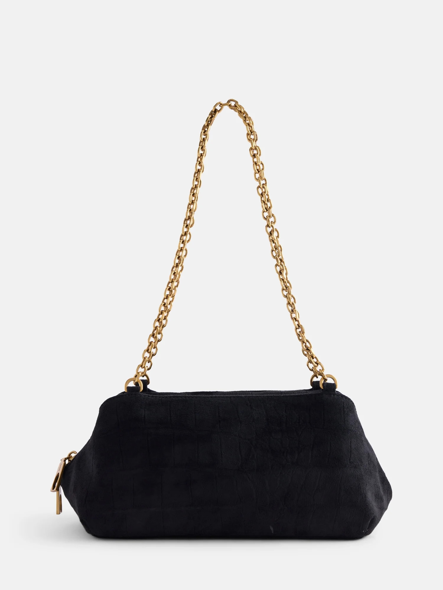 Scoop Women's Faux Croc Chain Shoulder Bag, Black Croc | Walmart (US)