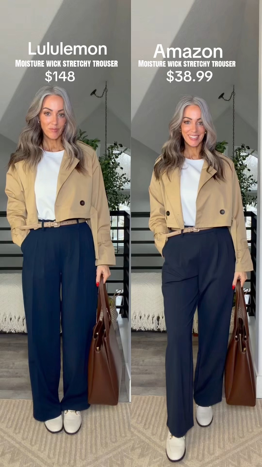 These moisture wicking stretchy trousers are so cool and comfortable! Perfect to dress up or down! They look and feel exactly the same! I’m wearing size small in Amazon and size 4 31.5 inseam in Lulu. Lulu has a slight edge because you can choose 3 different inseam lengths!

#LTKgrwm #LTKootd #LTKOver40 