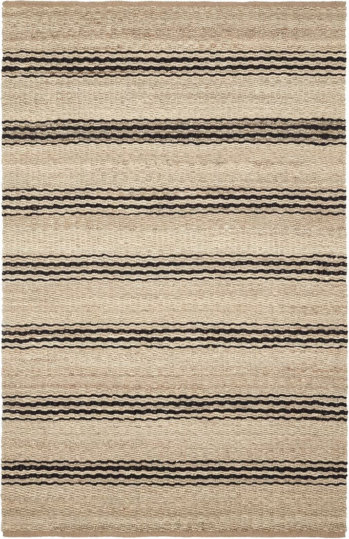Dash & Albert Jute Ticking Black Handwoven Jute Rug, 9 X 12 Feet, Neutral Stripe Pattern - Premiu... | Amazon (US)