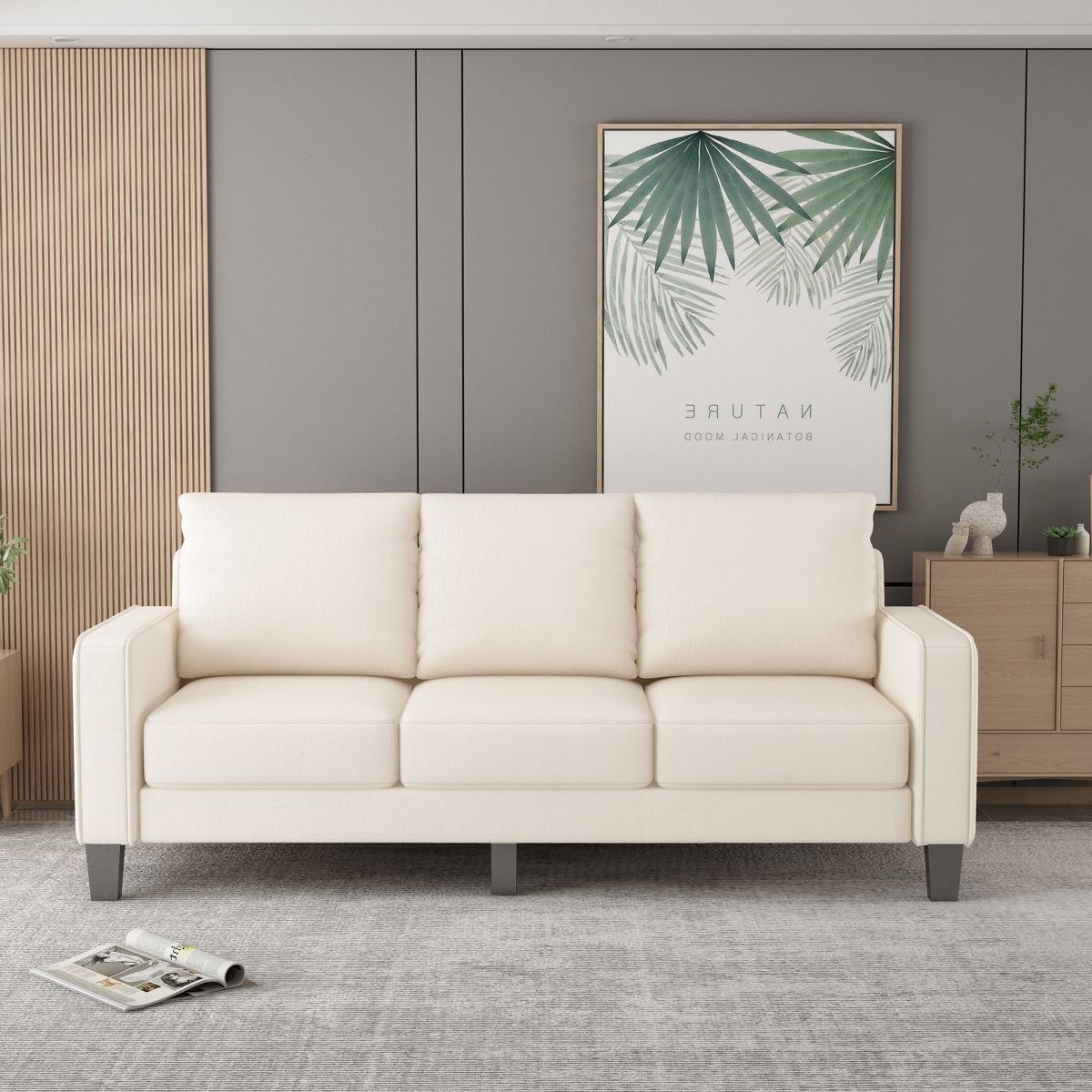 75" Modern Living Room Furniture Fabric Sofa - ModernLuxe | Target
