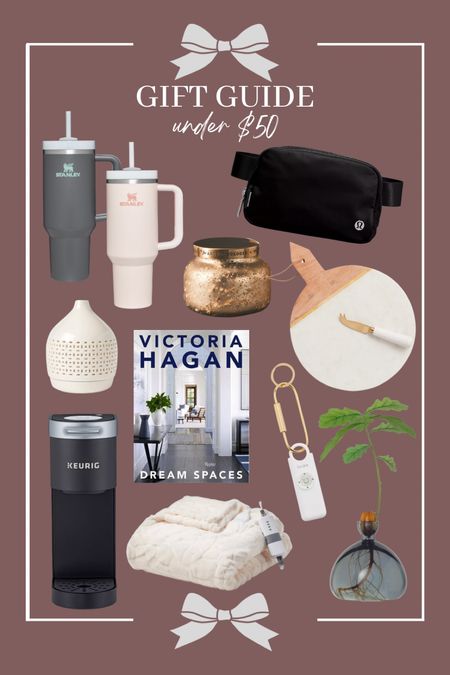 Gift guide under $50, holiday gifts, Christmas gifts, Stanley quencher, lululemon belt bag, keurig, essential oil diffuser, coffee table book, electric blanket, home decor, kitchen decor, anthropologie candle 

#LTKSeasonal #LTKHoliday #LTKCyberweek