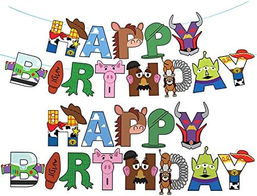 Toy Inspired Story Happy Birthday Banner For Kids Boys Girls Toy Inspired Story Birthday Decorations | Amazon (US)