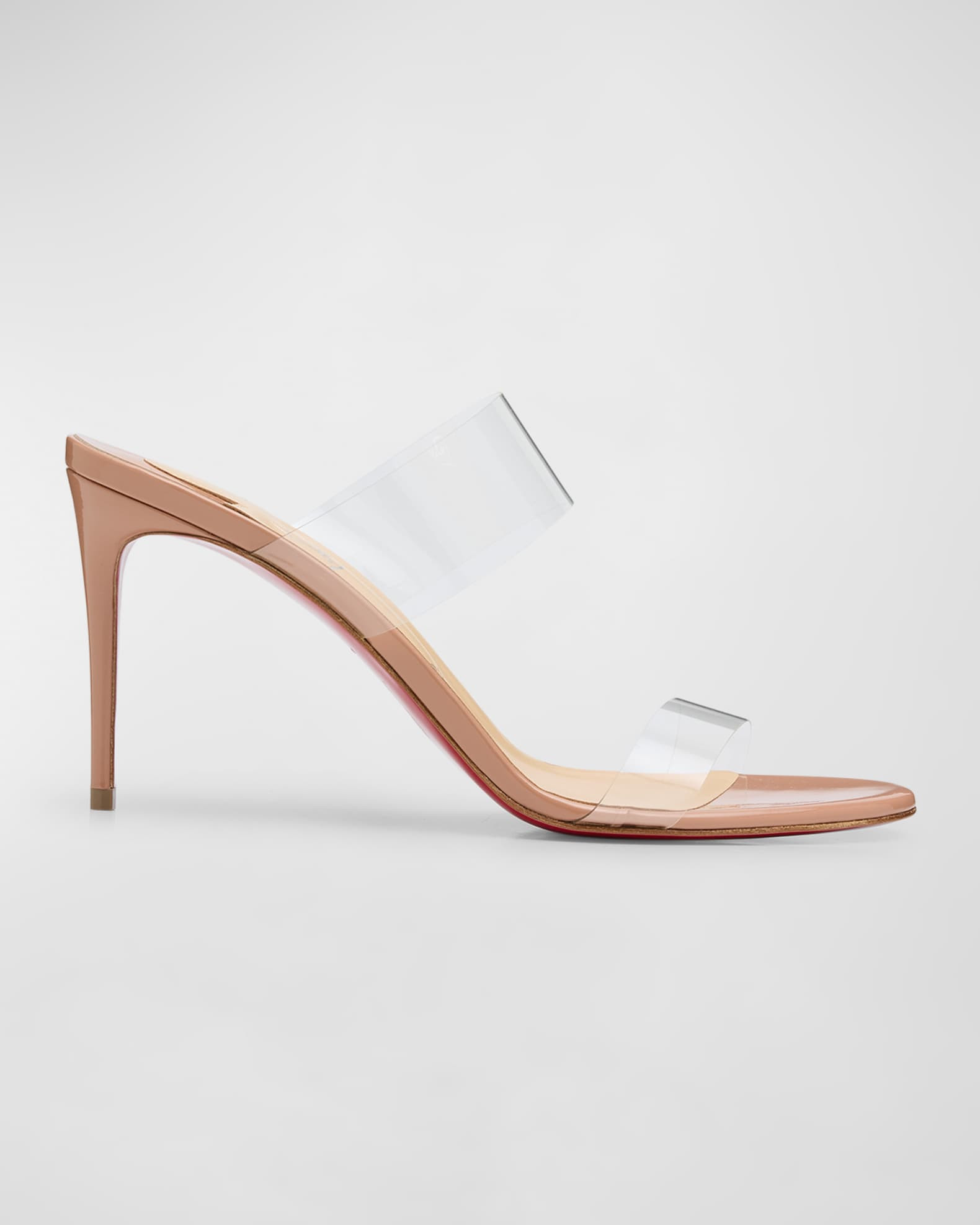 Christian Louboutin 85mm Just Nothing Clear Slide Sandals | Neiman Marcus
