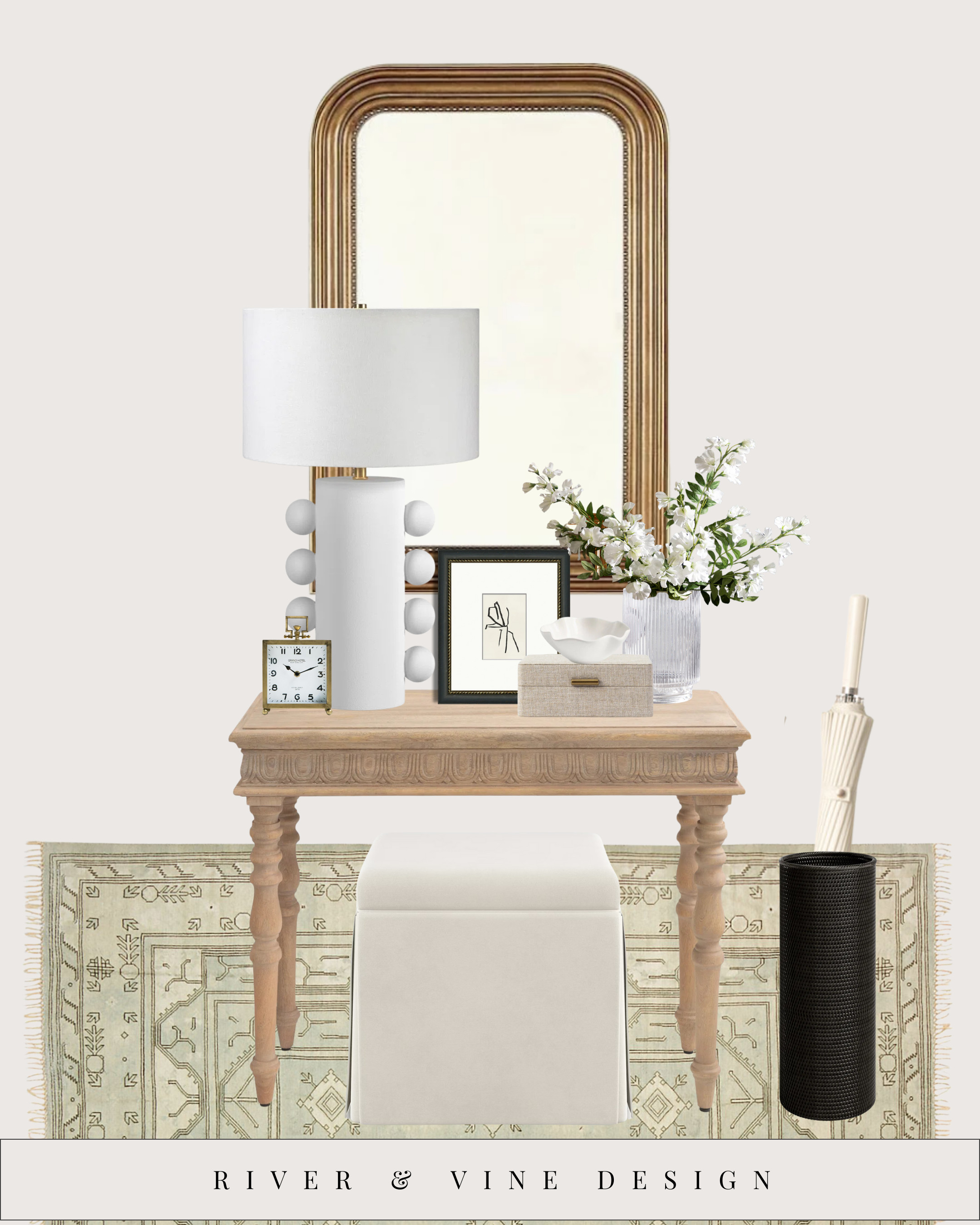 Small entryways don’t need more decor, they need better scale. The fastest way to make a narrow or shallow entry feel intentional is by choosing fewer pieces that have real presence. A tall mirror visually doubles the space and reflects light. A sculptural lamp adds softness and warmth so the area doesn’t feel flat or forgotten. A simple console with clean lines anchors everything and gives the eye a place to land.

Instead of stacking lots of tiny accessories, focus on one statement mirror, one oversized lamp, and one functional surface. Add just one soft element, like a small upholstered bench or ottoman, to keep it welcoming. This is the formula designers use to make small entryways feel calm, elevated, and expensive without clutter. Every piece here is doing real work, which is exactly why the space feels finished. 

 #LTKHome