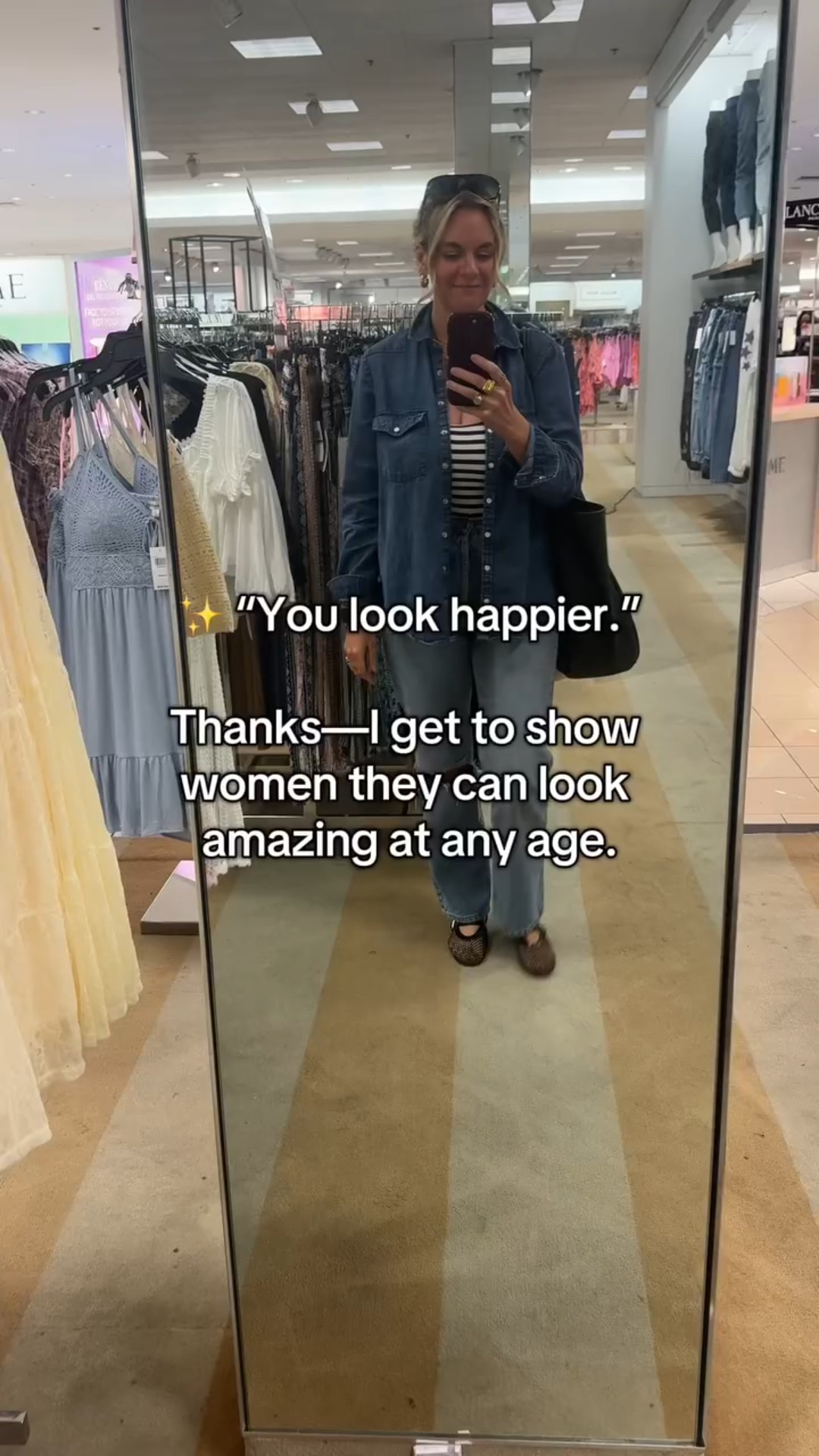 “You look happier.” 
Thanks—I get to show women they can look amazing at any age. 

I believe style has no expiration date. Helping women in their 40s, 50s, 60s, and beyond discover what truly flatters them—and watching their confidence soar—is why I love what I do. 

✨ Whether it’s embracing bold colors, finding the perfect jeans, or finally letting go of outdated style rules, your wardrobe should make you feel incredible, not invisible. 

💬 What’s one thing you’ve been told you “can’t” wear after a certain age? Tell me below—let’s break that rule together! 

✔️ Save this post for the days you need a reminder: style is ageless. 

#personalstyling #effortlessstyle #styleover40 #nashvillestylist #personalstylist #styletipsforwomen #fashionover40 #fashionover50