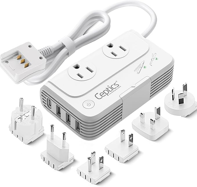 Ceptics Travel Voltage Converter -200W Convert 220V to 110V for Curling Iron, Straightener, Charg... | Amazon (US)