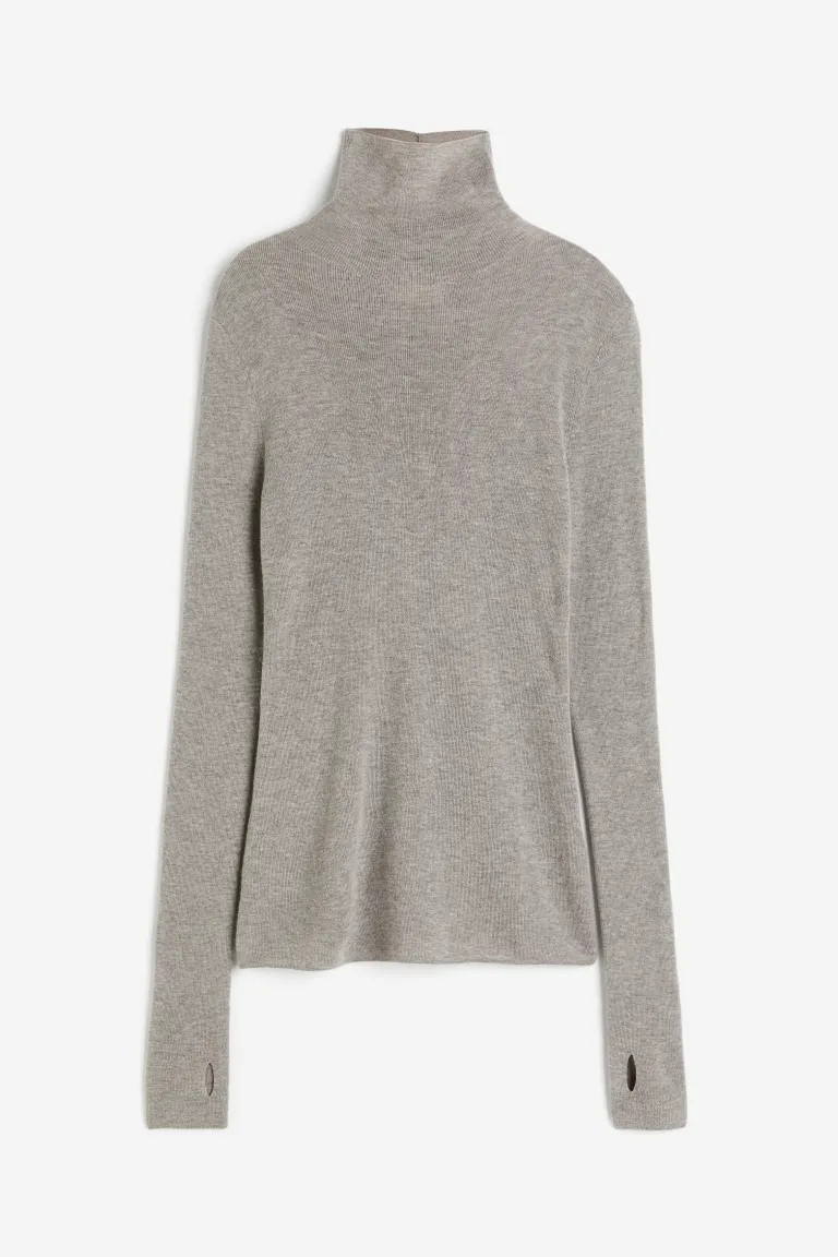 Cashmere-blend polo-neck jumper - Black - Ladies | H&M GB | H&M (UK, MY, IN, SG, PH, TW, HK)