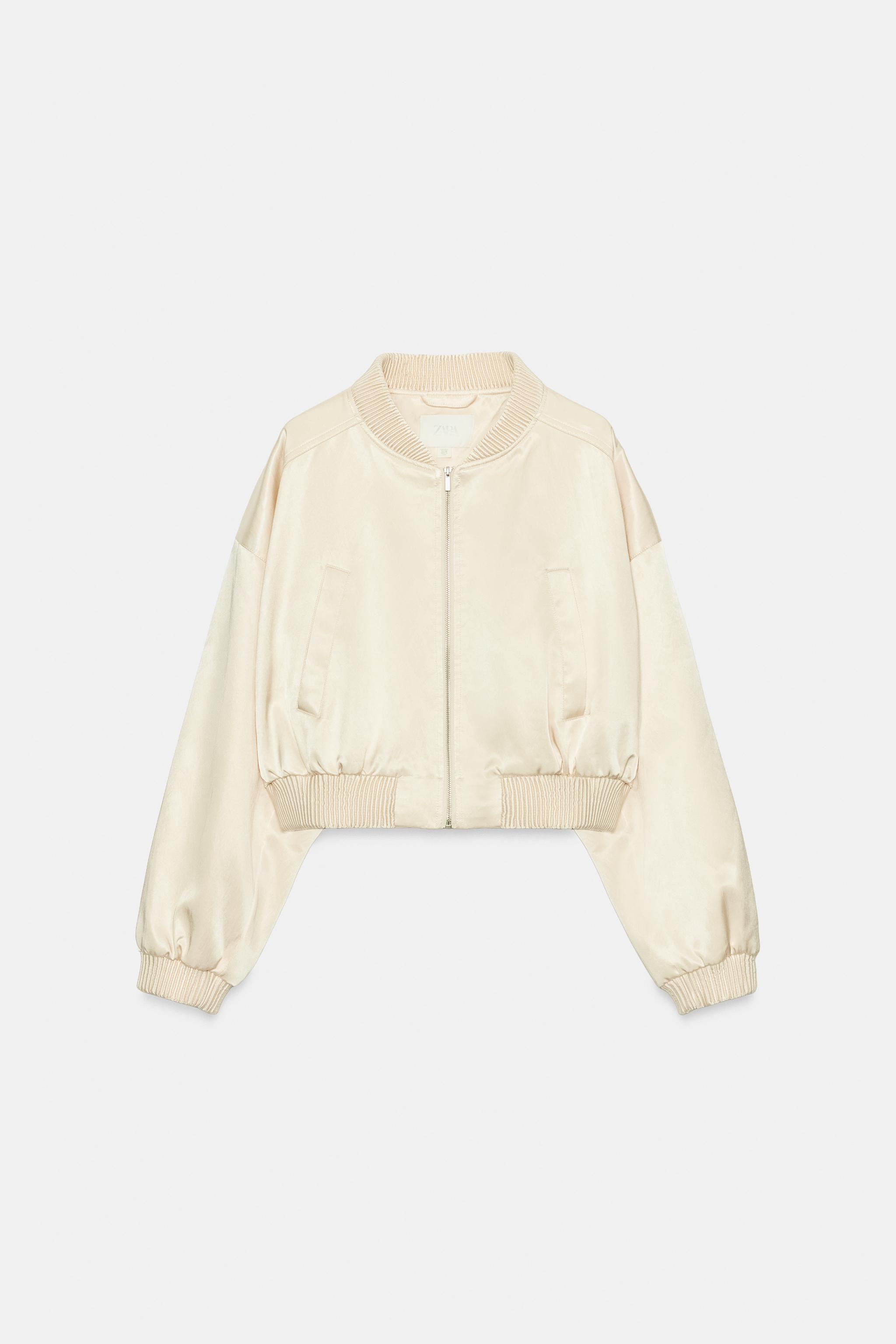 CROPPED SATIN BOMBER JACKET | Zara US