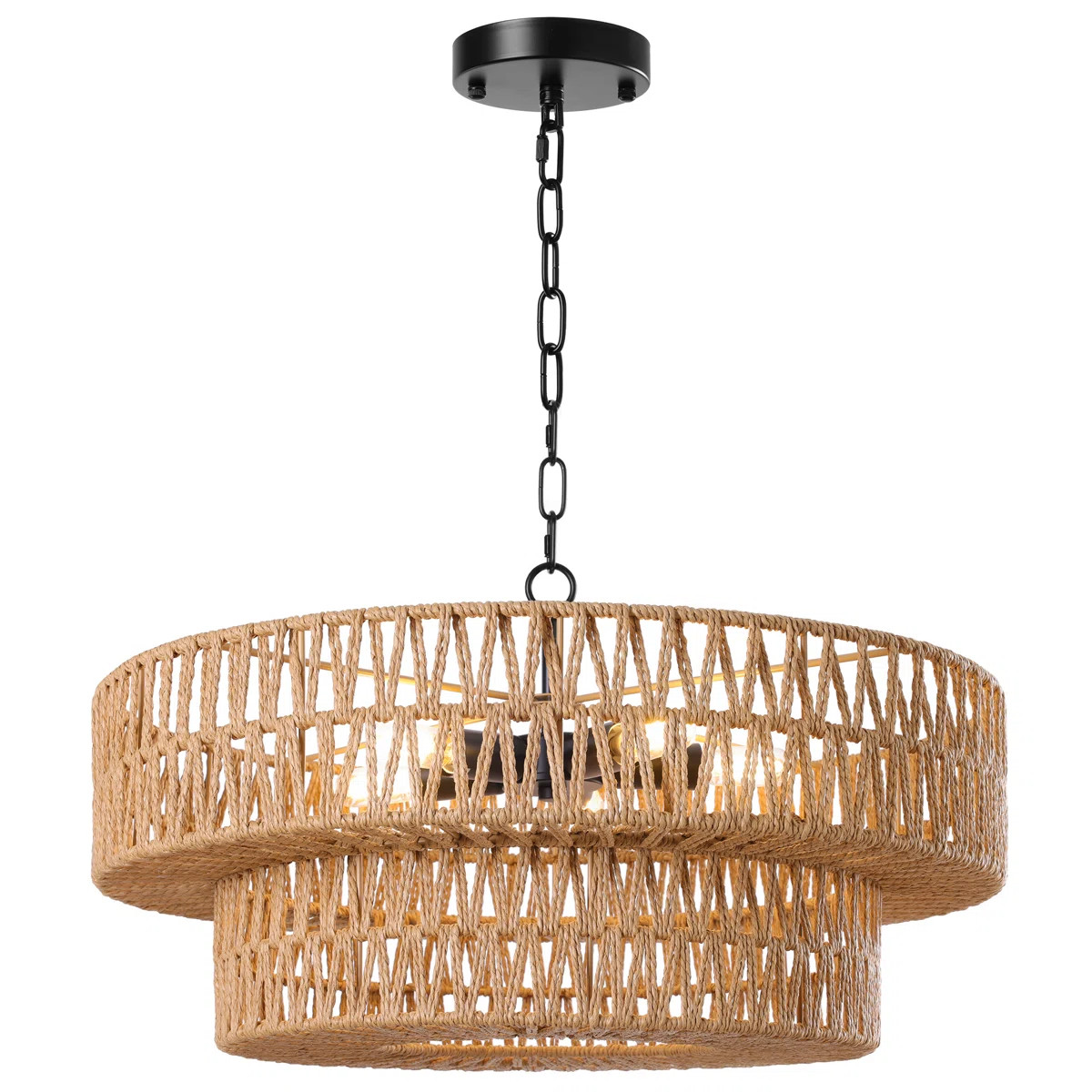 Dakota Fields Caytlen 5-Light 21.6" Dimmable Hand-Woven Rattan Drum Chandelier | Wayfair | Wayfair North America