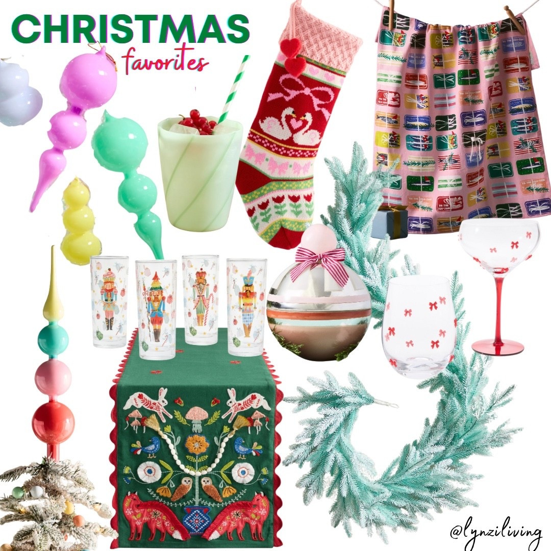 Christmas favorites

Christmas decor 2025, Christmas home decor 2025, Christmas decorations 2025, holiday decor 2025, holiday home decor 2025, holiday decorations 2025, mid-century Christmas ornaments, mid-century Christmas tree topper, mid-century tree topper, colorful Christmas, Christmas table runner, Nordic table runner, Nutcracker drinking glasses, Christmas drinkware, Christmas drinking glass, candy drinking glass, Christmas tableware, Christmas stocking, Fair isle stocking, swan stocking, Christmas candle, Christmas ornament candle, mint Christmas garland, holiday garland, green garland, Bow drinking glass, bow wine coupe, Christmas wine coupe, Christmas tea towel

#LTKHoliday #LTKSeasonal #LTKHome