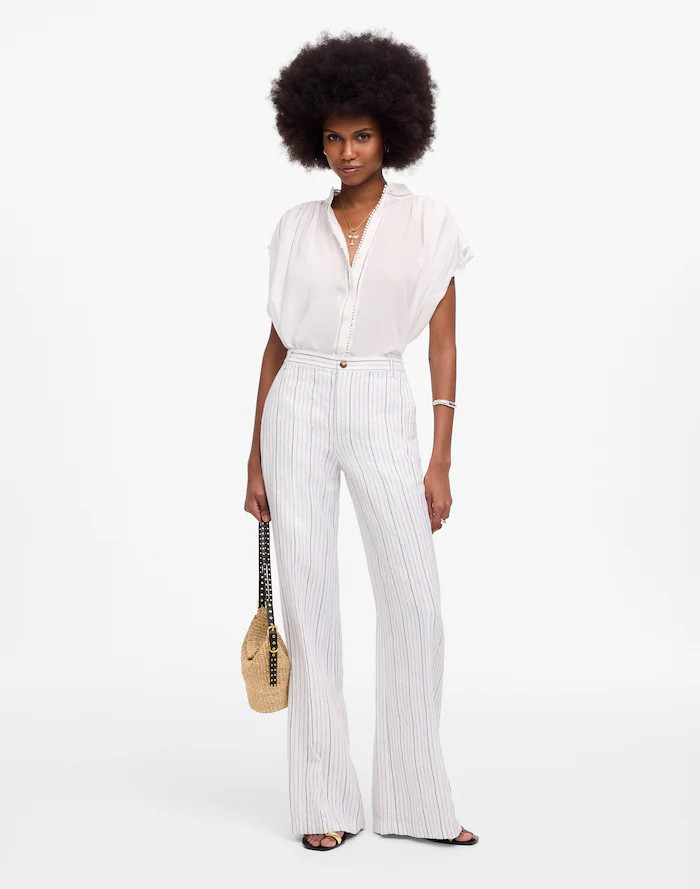 The Zoe Relaxed Wide Pant in 100% Linen | Madewell