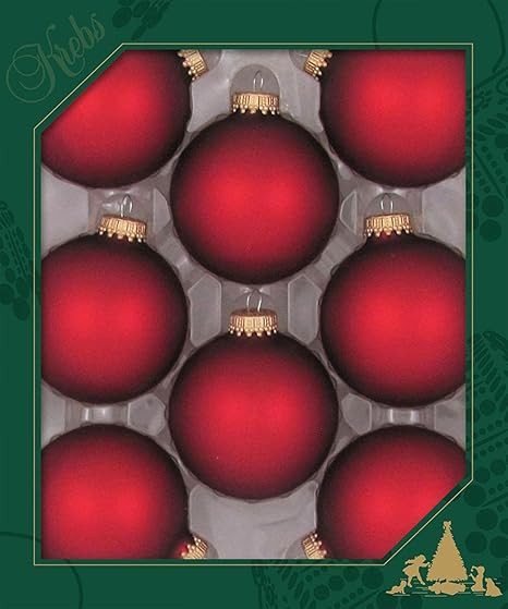 Glass Christmas Tree Ornaments - 67mm / 2.63" [8 Pieces] Designer Balls from Christmas By Krebs S... | Amazon (US)