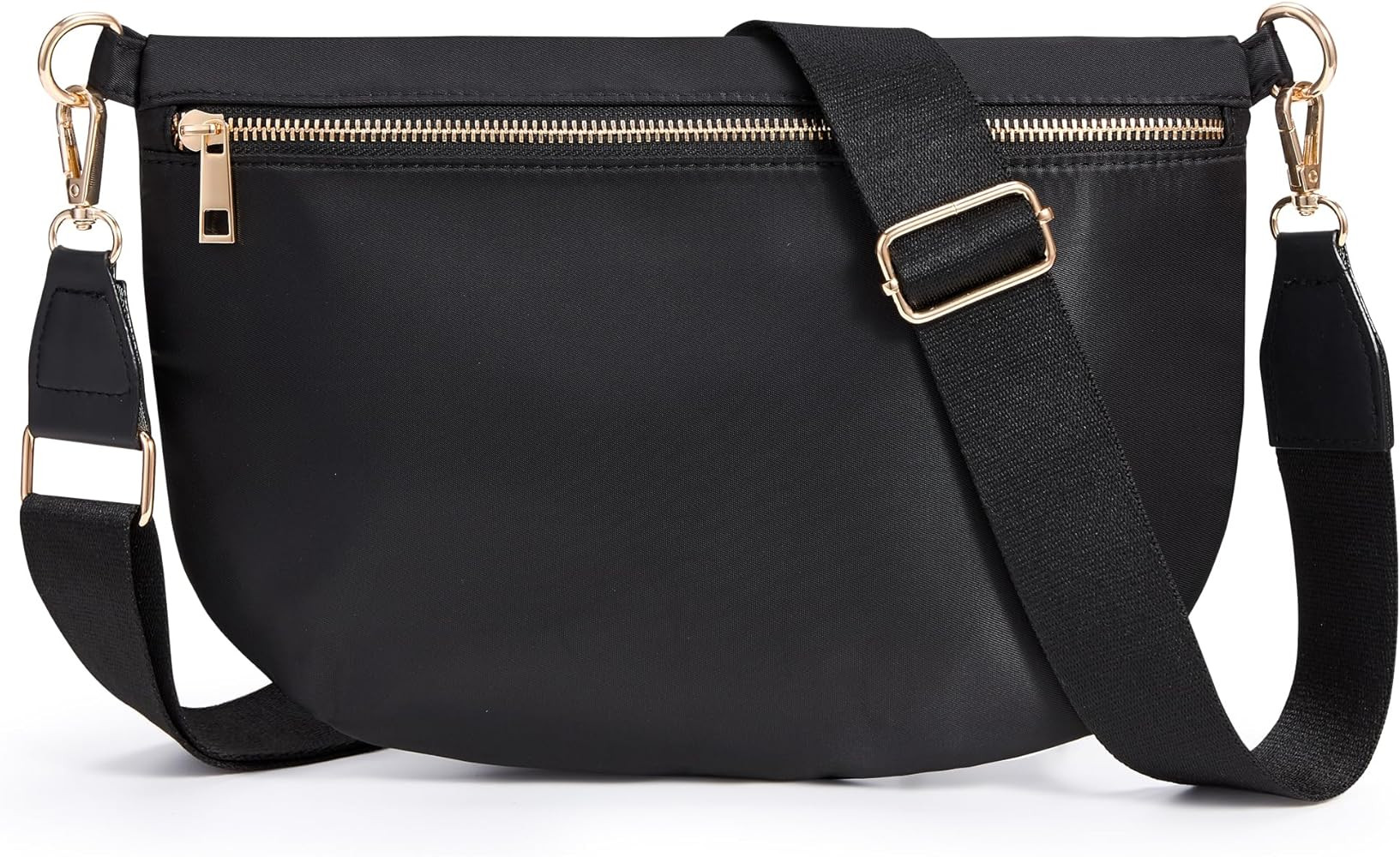 KALIDI Black Crossbody Bags for Women Travel Flat Fanny Packs for Woman Men Nylon Cross Body Purs... | Amazon (US)