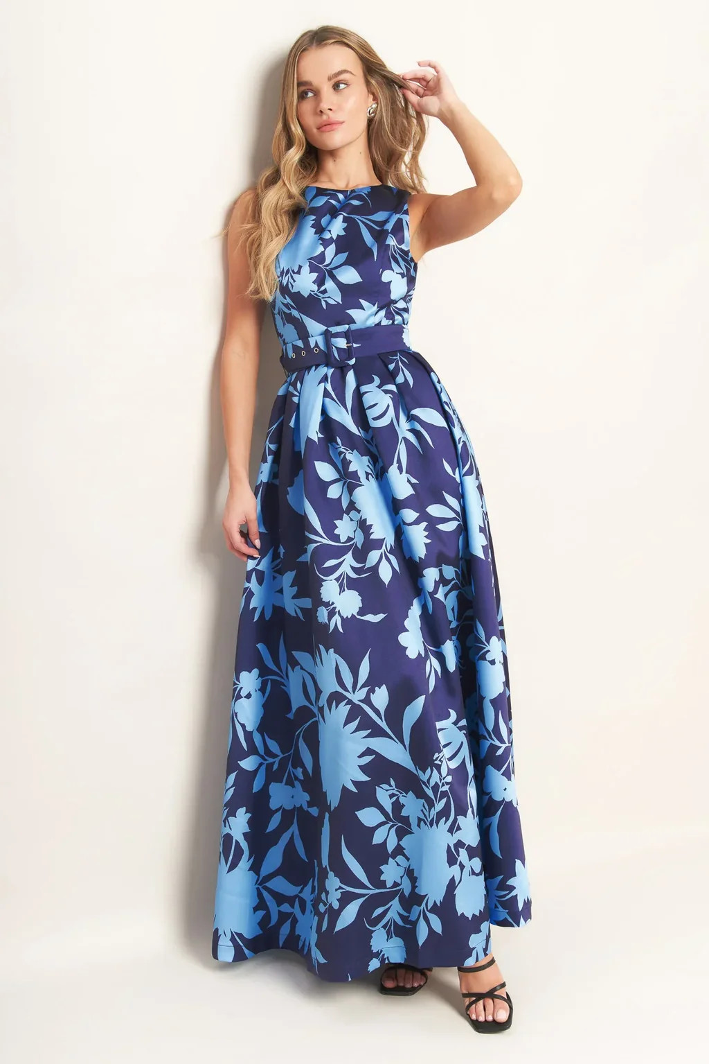 SAPPHIRE FLORAL MAXI DRESS | Lady Black Tie