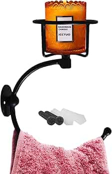 Hand Towel Holder, Matt Black Hand Towel Ring for Bathroom Wall Mounted, Heavy Duty Towel Hook wi... | Amazon (US)