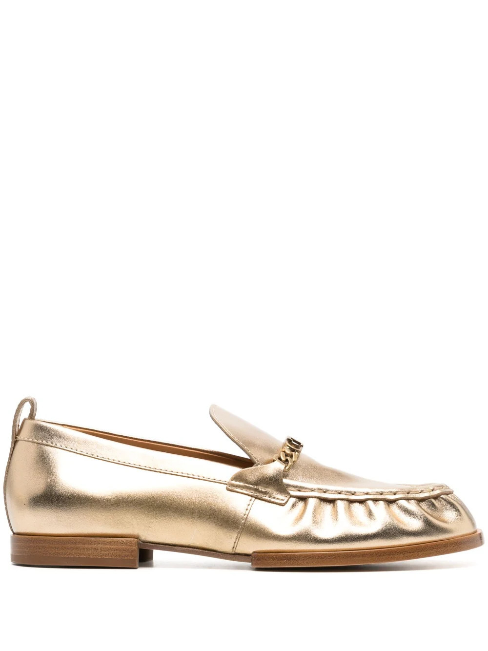 Tod's metallic leather loafers - Gold | Farfetch Global