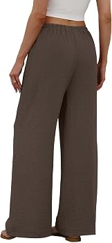 Sampeel Wide Leg Pants for Women Flowy Palazzo Drawstring Elastic Waist Trousers with Pockets Sum... | Amazon (US)
