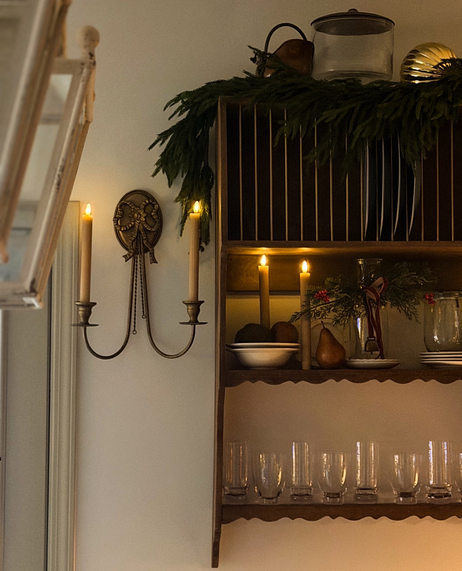 Cozy evening Christmas cottage views in the kitchen. 

#LTKHome #LTKSeasonal #LTKHoliday