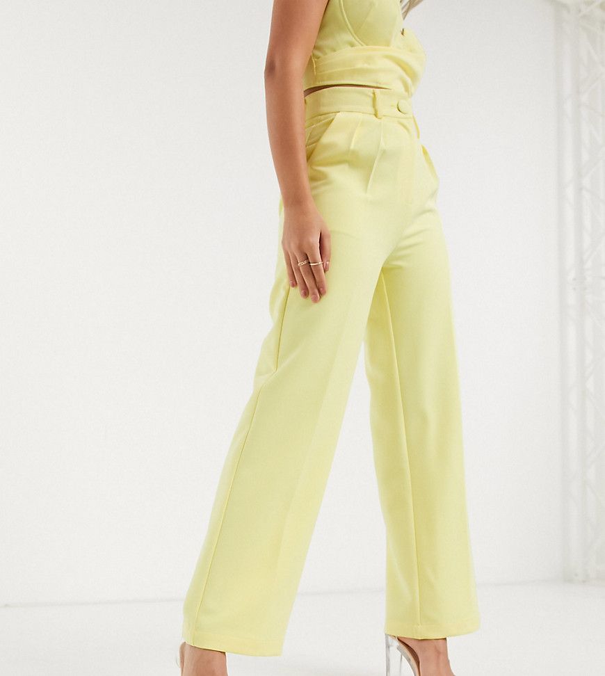 4th & Reckless Petite exclusive tailored cigarette pant in lemon-Yellow | ASOS (Global)