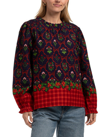 Holiday Ruffle Collar Top | TJ Maxx