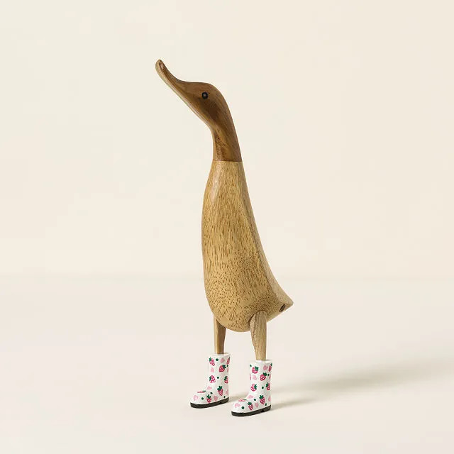 Sweet Strawberry Wellie Garden Ducks, Duck (left) | UncommonGoods