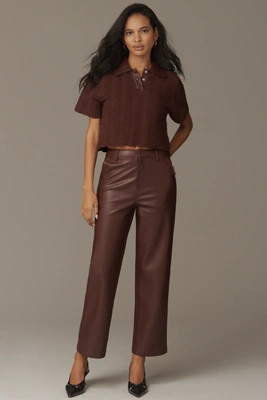 En Saison Delphine Cropped Coated Straight-Leg Pants | Anthropologie (US)