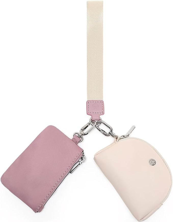 Mini Zip Around Wristlet Wallet for Women Detachable Dual Pouch Wristlet Portable Coin Pocket Key... | Amazon (US)