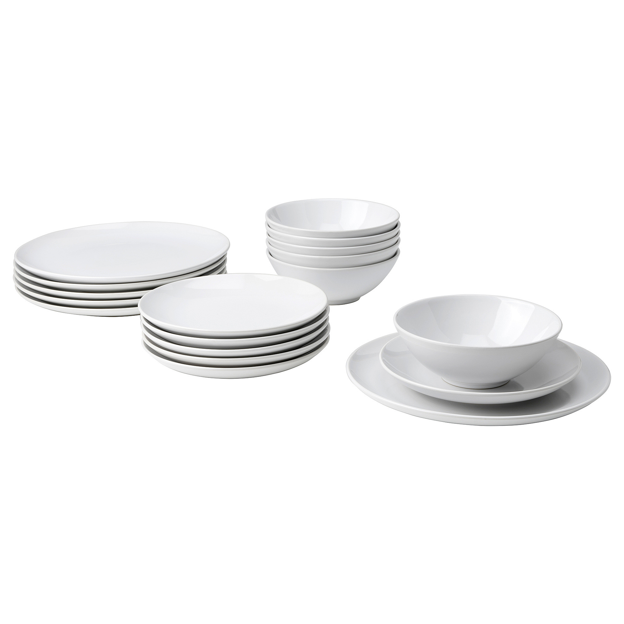 GODMIDDAG 18-piece dinnerware set, white | IKEA US