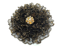 Click for more info about Mothers Day Corsage Black & Gold Lace Brooch - Etsy