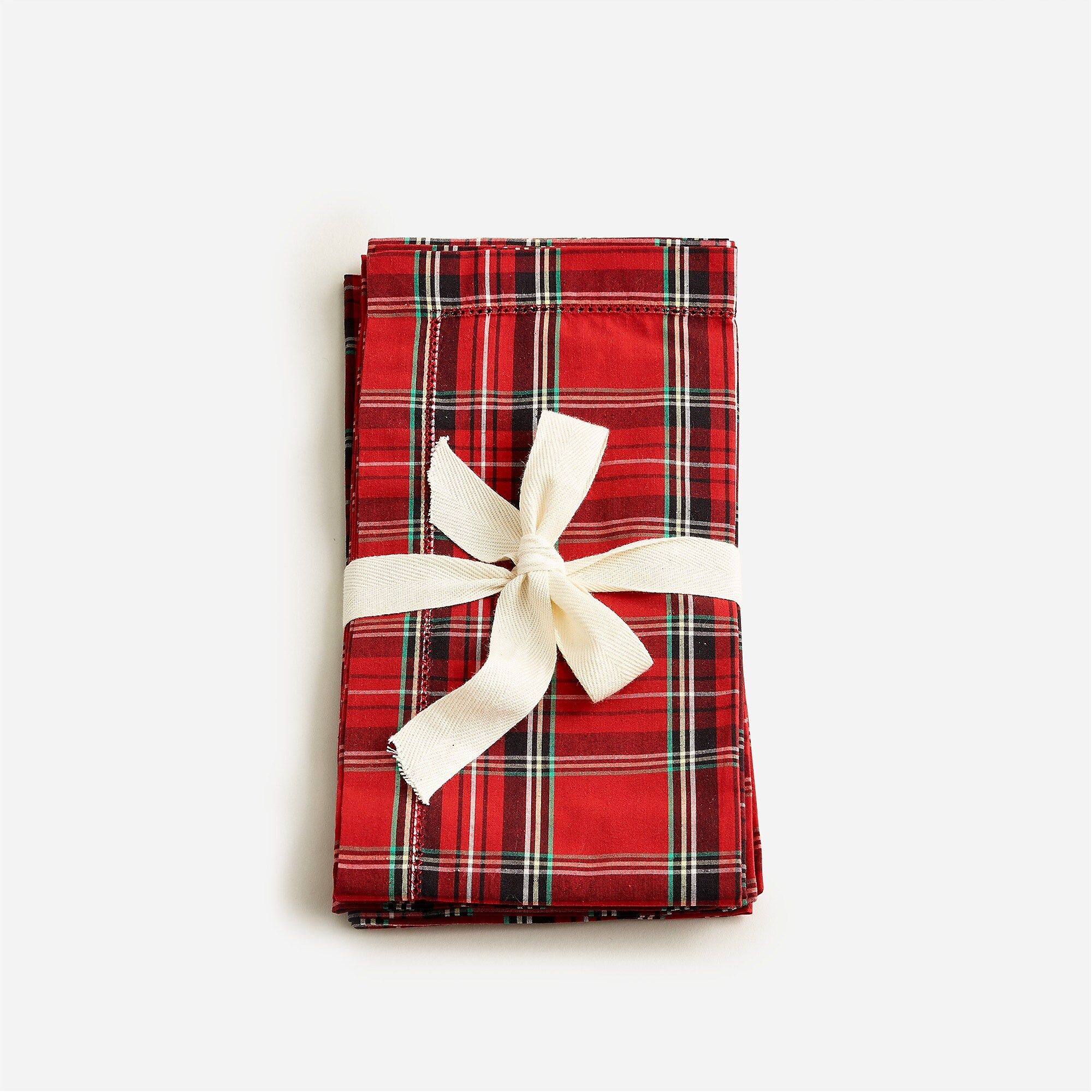 Limited-edition set-of-four napkins in Stewart tartan | J.Crew US