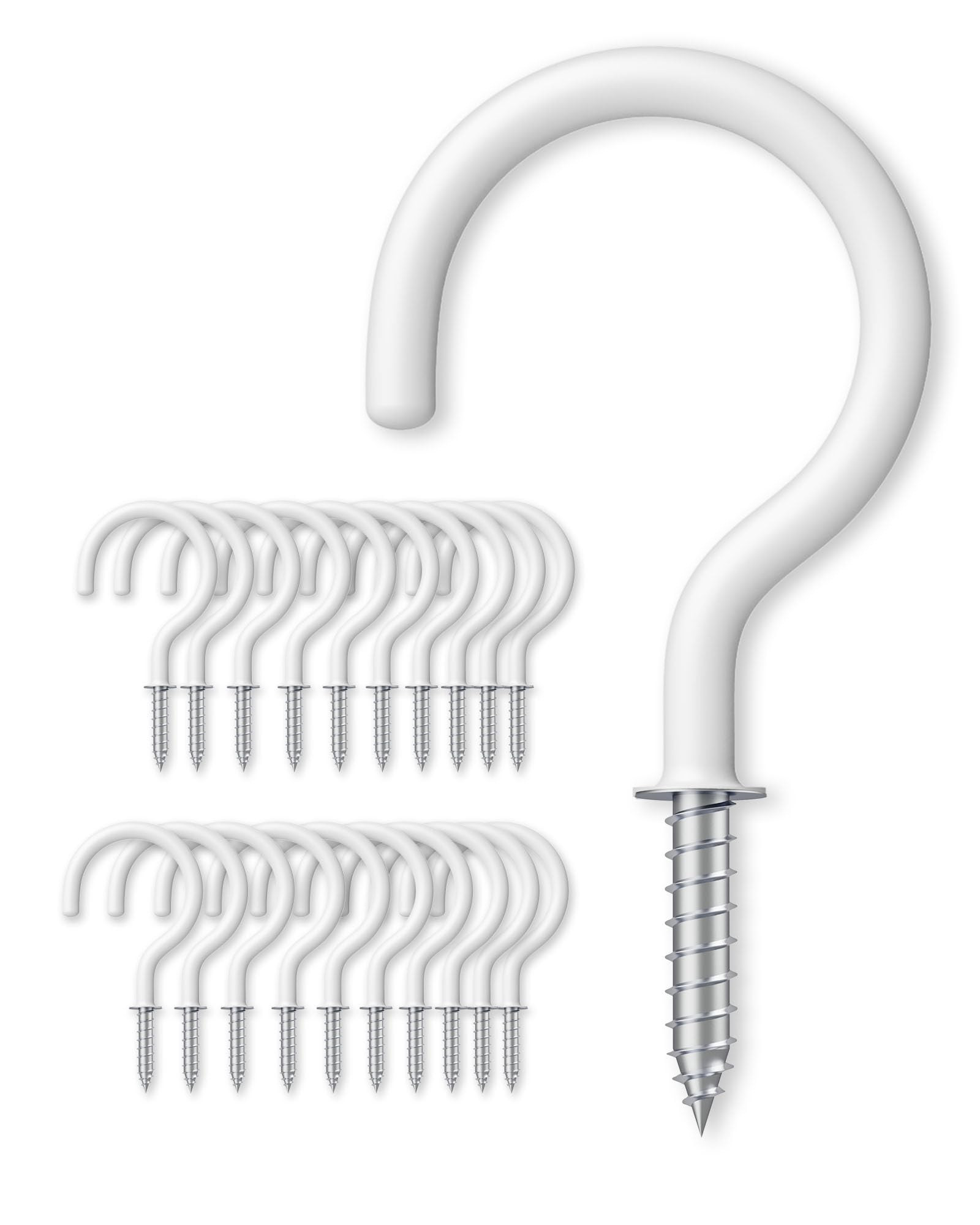 Ceiling Hooks – Vinyl Coated ScrewHook – 1-1/2 Inches Cup Hook – Screw-in Hooks – 20 Pack... | Amazon (US)