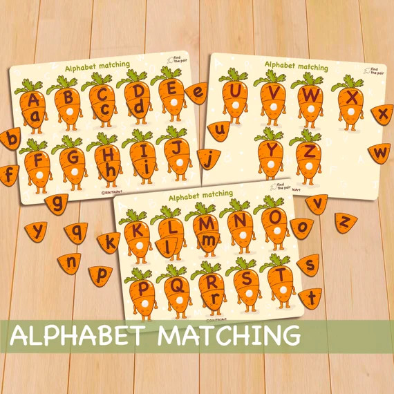 Alphabet Matching Activity Upper Lower Case Letter Learning - Etsy | Etsy (US)