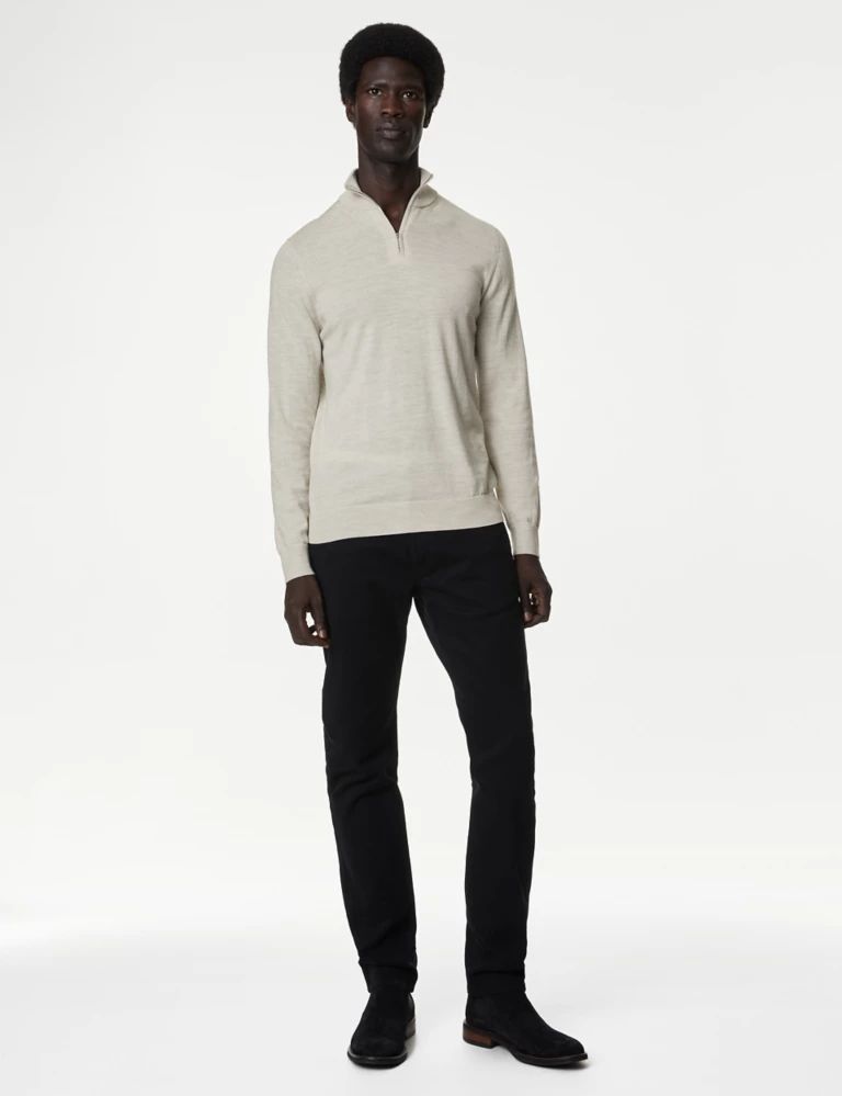 Pure Extra Fine Merino Wool Half Zip Jumper | Marks & Spencer (UK)