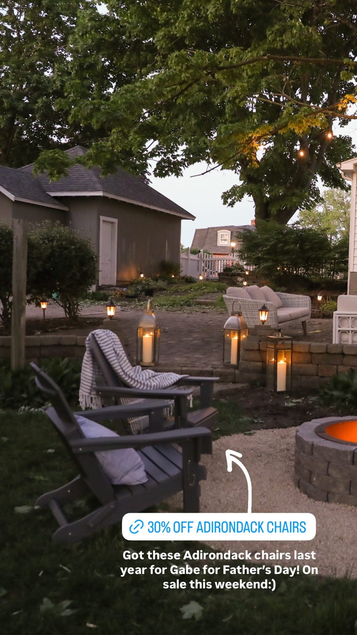 Got these Adirondack chairs last year for Gabe for Father’s Day! On sale this weekend:)