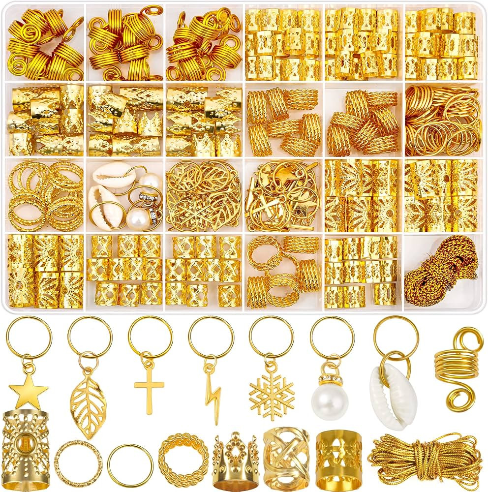 Lucomb 259 Pcs Hair Jewelry for Braids, Loc Jewelry for Hair Dreadlock, Hair Jewelry for Women, M... | Amazon (US)