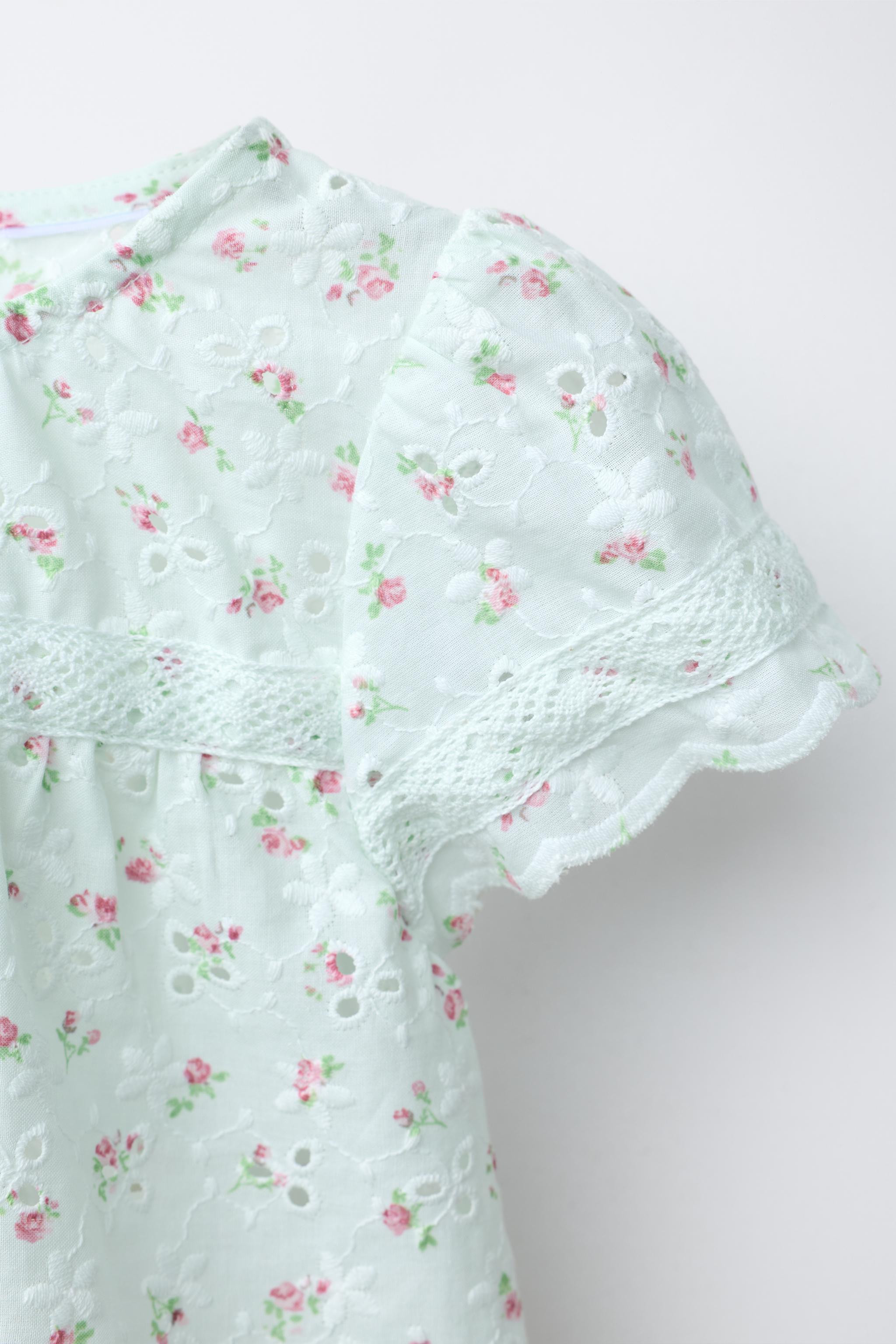 SWISS EMBROIDERED FLORAL PRINT SHIRT | Zara Canada
