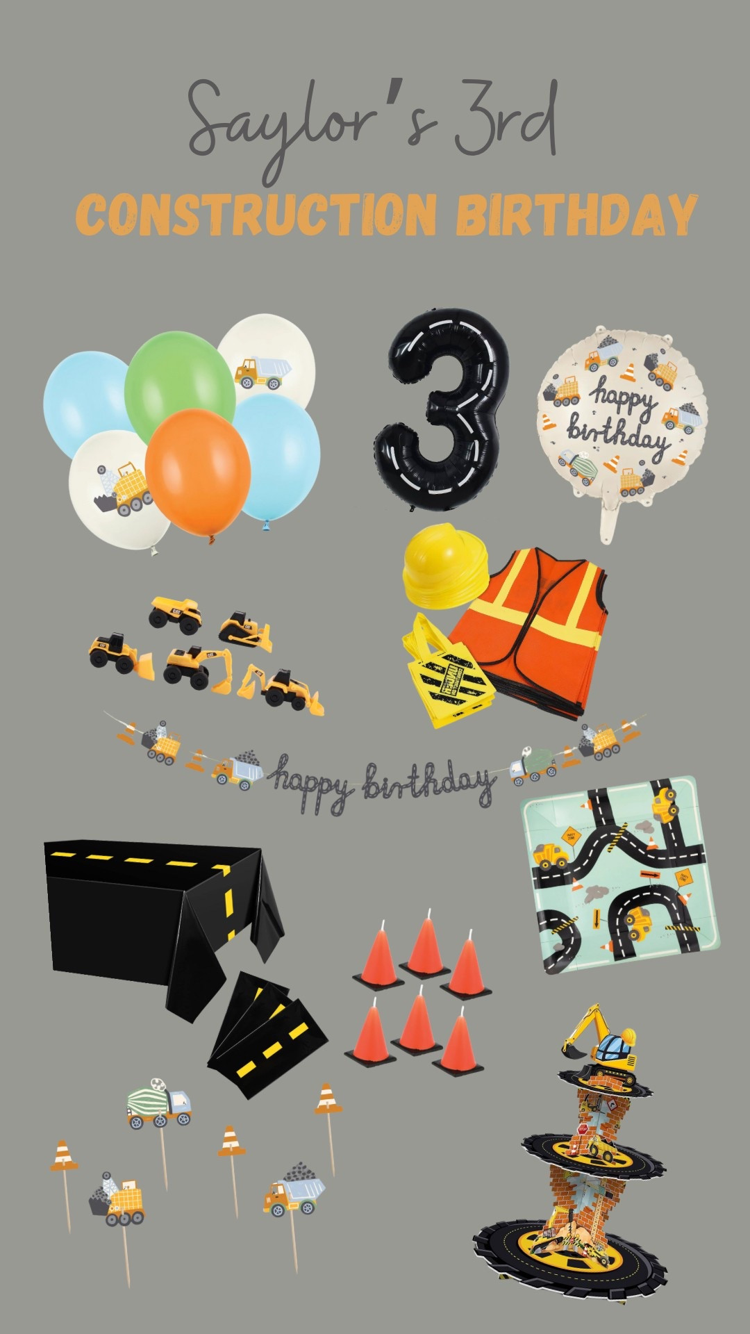 Saylor'sDirty 3rd birthday party theme & supplies!