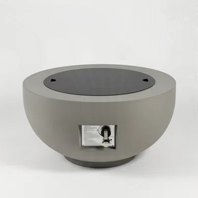 Outdoor Round Propane Fire Pit Table 28-inch,40,000 BTU Fire Pit Bowl,Light Concrete Propane Fire Pit with Free Lava Rocks,Rain Cover and Burner Lid | Wayfair North America