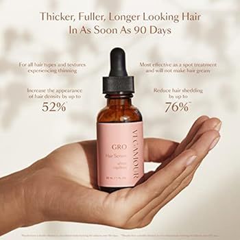 VEGAMOUR GRO Hair Serum for Thicker, Visibly Longer Hair - Vegan Hair Growth Serum Designed for T... | Amazon (US)