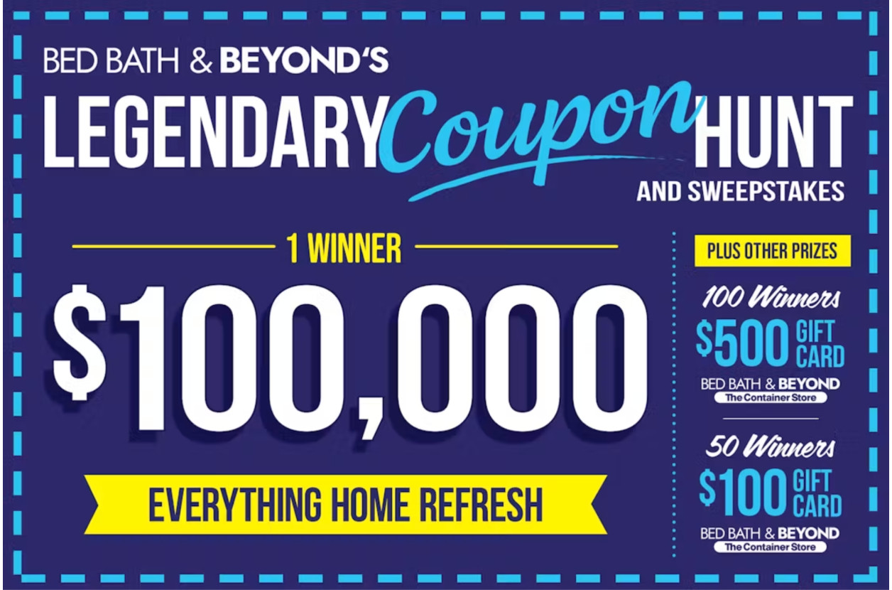 Bed Bath & Beyond is back and on the hunt for the oldest coupon. Their Legendary Coupon Hunt is running through July 13th. It's time to search high and low for your old 20% off coupons - junk drawers, file cabinets, gloveboxes… yours could be worth $100,000! They're giving away a $100,000 home makeover to one lucky winner! Enter at your local @BedBathandBeyond + @TheContainerStore or @Kirklands by July 13th! #ad